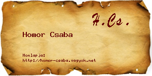 Homor Csaba névjegykártya